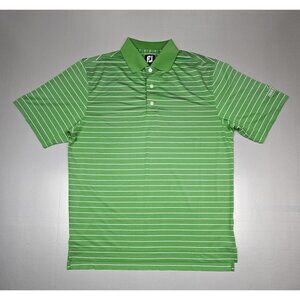 FootJoy Mens Medium Golf Polo Shirt Striped Performance. Iron Horse Golf Course.